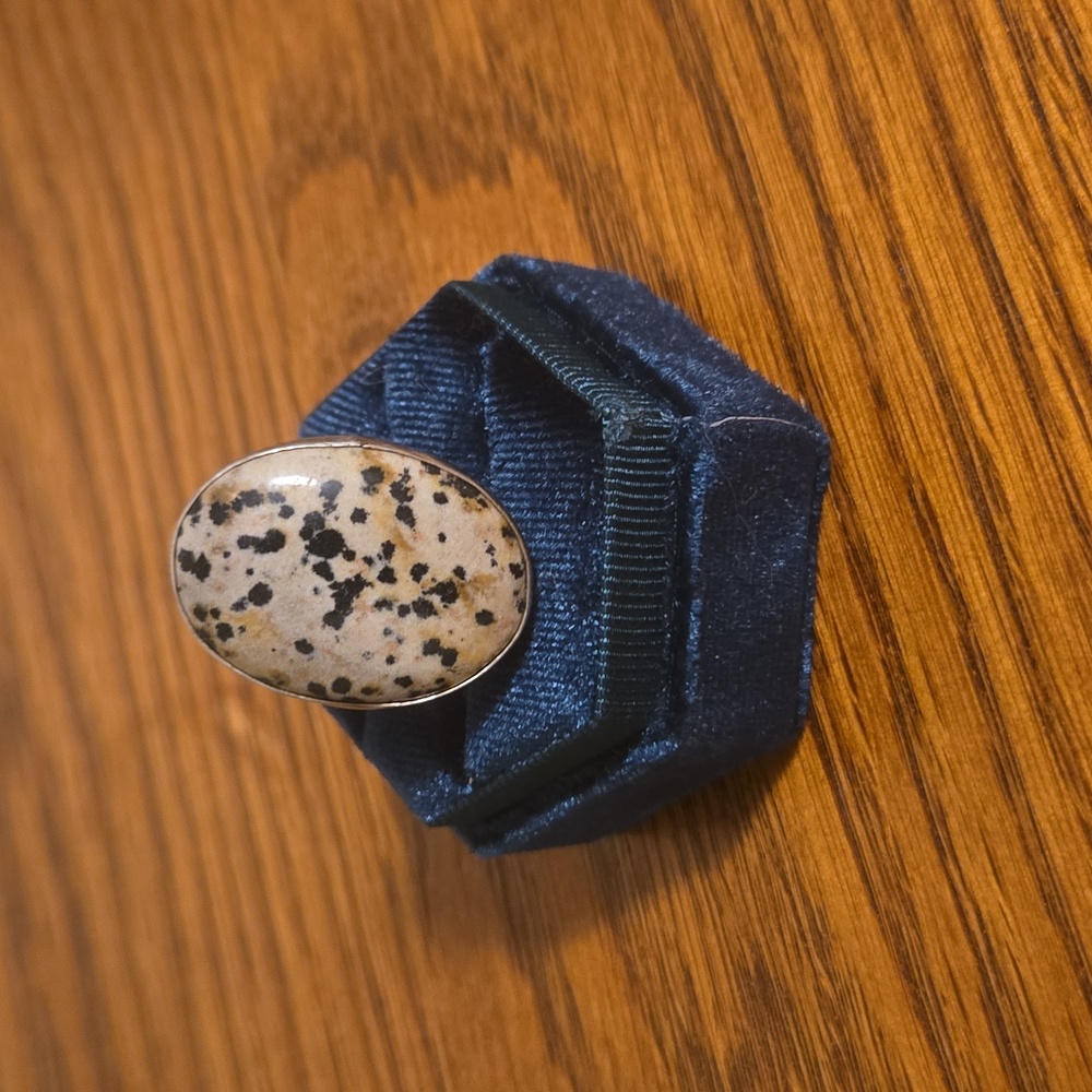 Dalmatian Jasper Oval Ring
